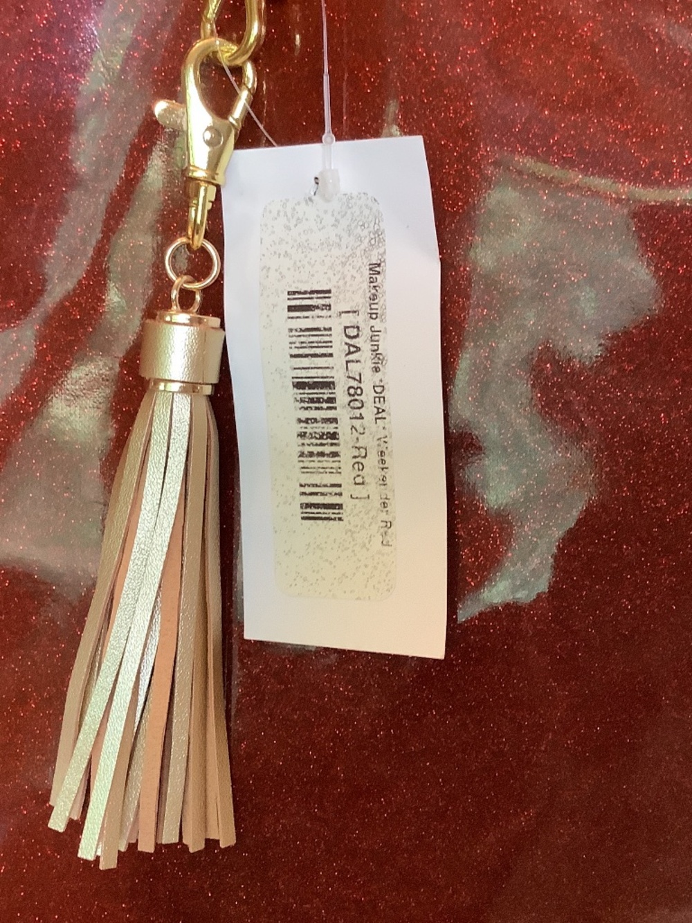 NWT Makeup Junkie weekender‎ red tote - Picture 3 of 13